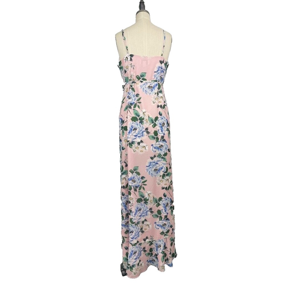 Yumi Kim Meadow Wonder Garden Blush Maxi Wrap Dress L Floral Sleeveless Wedding - Picture 4 of 11